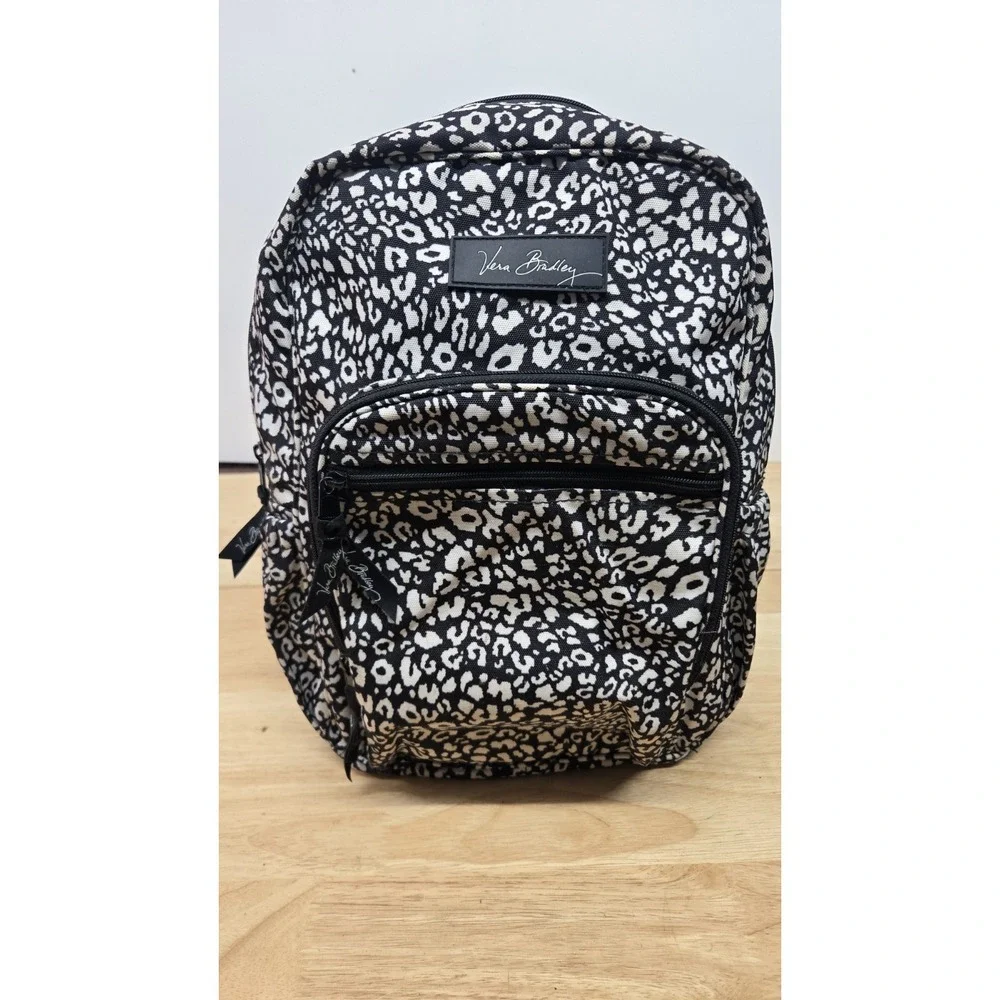 Vera Bradley Medium‎ Backpack Camocat Black/White Leopard Print